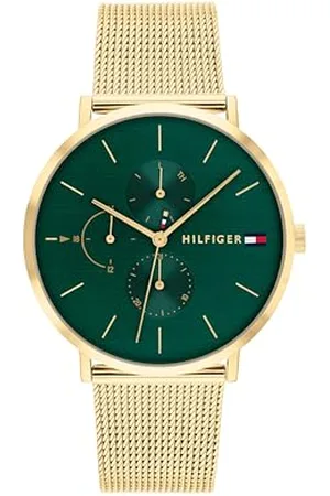 Tommy Hilfiger Damen Multifunktions-Quarz-Uhr - 3 Hilfszifferblätter, Wasserdicht bis 3ATM mit Leder- oder Edelstahlarmband in Glieder- oder Mesh-Design