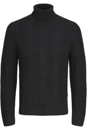 JACK & JONES JACK&JONES Herren JCOCIPHER Knit ROLL Neck Strickpullover, Black, XS