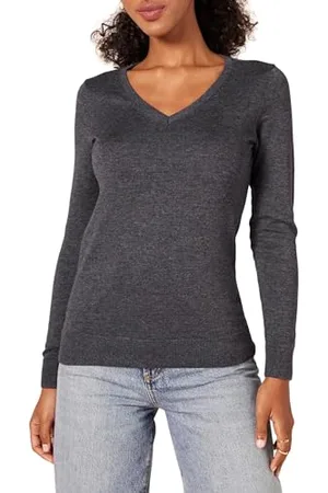 Amazon Damen Leichter, Langärmeliger Pullover Mit V-Ausschnitt, Klassischer Schnitt (Erhältlich In Übergröße), , XXL