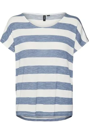 VERO MODA Vmwide Stripe Sl Top Ga JRS Noos