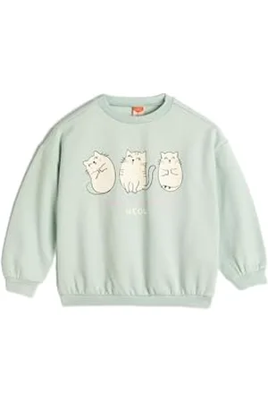 Koton Babygirl Sweatshirt Long Sleeve Crew Neck Cat Printed Soft Interior Cotton