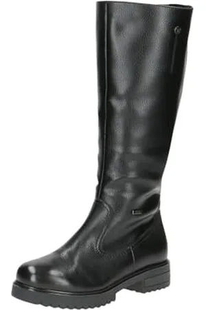 Caprice Damen Hohe Stiefel ohne Absatz Gefüttert Wasserabweisend, Schwarz , 38 EU