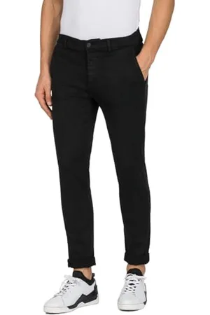 Replay Herren Chino Zeumar Slim-Fit Hyperflex X-Lite mit Stretch, Schwarz , 36W / 32L