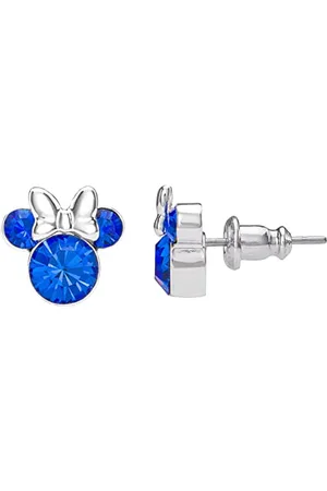 Disney Minnie Ohrstecker, versilbert, Geburtsstein September, EF00469SSEPL.PH, Einheitsgröße, Messing, Kein Edelstein