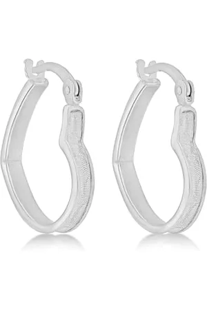 Amazon Creolen aus rhodiniertem Sterlingsilber, Sternenstaub-Herz-Design