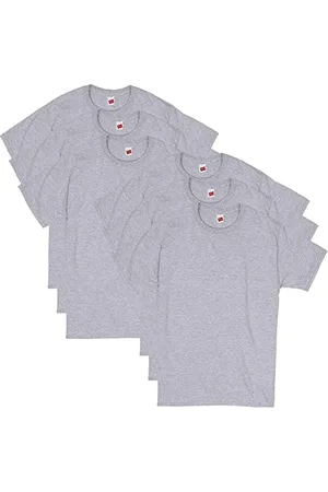 Hanes Herren Essentials Kurzarm-T-Shirt Vorteilspack, Light Steel 6er Pack, XX-Large
