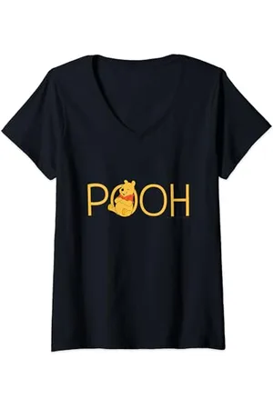 Disney Winnie the Pooh Classic Lettering T-Shirt mit V-Ausschnitt
