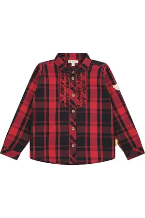 Steiff Bluse Langarm EU Größe 122 , Mädchen Bluse, Kinderbluse langärmelig, Hemden für Kleinkinder, schick und bequem für feierliche Anlässe, waschmaschinenfest