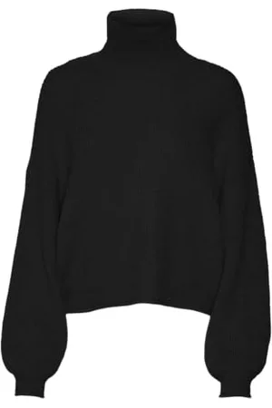VERO MODA Damen VMYVONNE LS Rollneck ROLLEDGE BLOU TLL Pullover, Black, XL Taille Tall