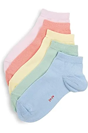 ESPRIT Unisex Kinder Sneakersocken Solid Mix Multipack K Sn Baumwolle kurz einfarbig 5 Paar, , 35-38