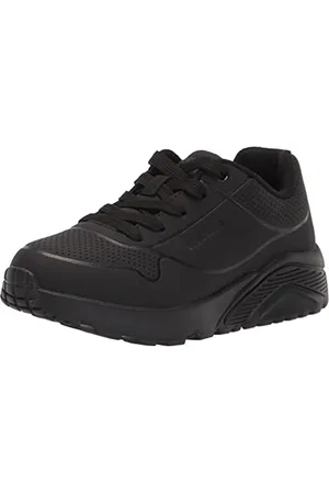 Skechers 403694L BBK Sneaker, Black Synthetic & Trim #L, 33.5 EU