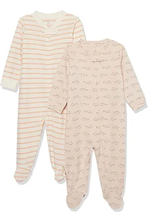 Amazon Unisex Baby Strampler mit Füßen aus Bio-Baumwolle (zuvor Amazon Aware), 2er-Pack, , 0 Monate