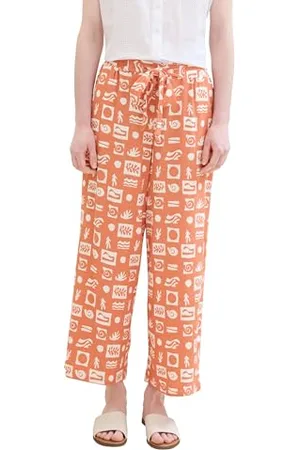 TOM TAILOR Damen Basic Culotte Hose, graphic terracotta print, S
