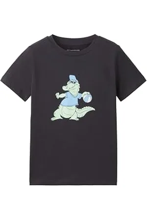 TOM TAILOR Jungen Kinder T-Shirt mit Print , coal grey, 92/98