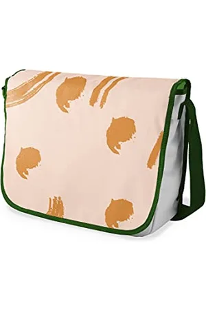 Bonamaison Le Jardin du Lin Digital Bedruckte Messenger Schultaschen mit Khaki Riemen für Mädchen und Jungen, Zurück zur Schule, Kuriertaschen für Schüler, Umhängetaschen, Größe: 29x36 Cm