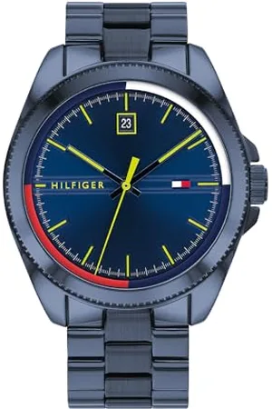 Tommy Hilfiger Analog Quarzuhr für Herren mit Blaues Edelstahlarmband - 1791689