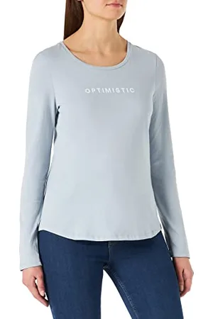 Camel Active Womenswear Damen Womenswear Longsleeve Langarmshirt, Blau ( 45), XL