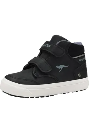 KangaROOS Jungen Unisex Kinder KAVU Primo V Sneaker, Jet Black/Steel Grey, 21 EU