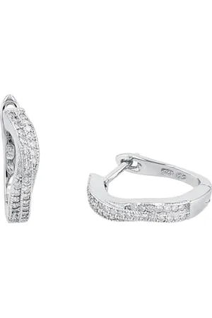 Amor Creolen 925 Sterling Damen Ohrschmuck, mit Zirkonia synth., 1,7 cm, , Kommt in Schmuck Geschenk Box, 9965007