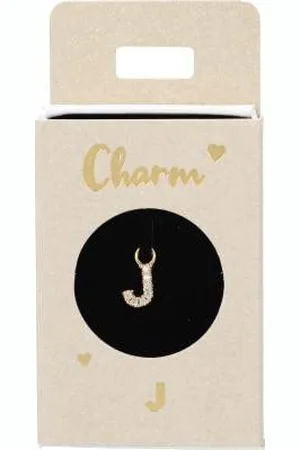 Depesche 11834-010 Charm Buchstabe J, vergoldeter Anhänger für Halsketten, Armband und Ohrringe, ideal als kleines Geschenk