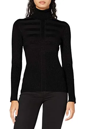 Morgan Langärmeliger Rollkragenpullover Schwarz L