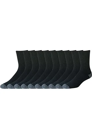 Amazon Herren Crew-Socken aus Baumwolle – bequem, strapazierfähig, teilweise gepolstert, 10 Paar, , 46-48