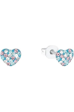 Prinzessin Lillifee Ohrstecker 925 Sterling Silber Mädchen Kinder Ohrschmuck, mit Preciosa, 0,6 cm, Silber, Herz, Kommt in Schmuck Geschenk Box, 2036427