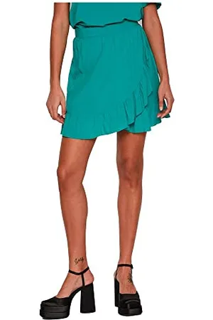 VILA Damen Vipaya Wrap Hw Short Skirt/Su - Noos Rock, , 42 EU