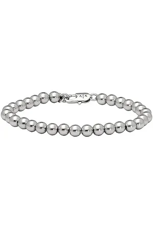 Armani Exchange Herrenarmband aus Edelstahl mit Karabinerhaken- oder Schieberverschluss, Length: 190MM+20MM, Width: 6MM