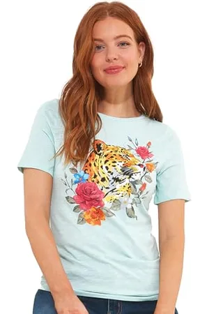 Joe Browns Damen Kurzärmliges Leopardenmuster und Rundhalsausschnitt T-Shirt, , 44
