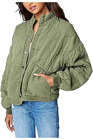 BLANK NYC Damen Luxus Bekleidung Tencel Drop Shoulder Steppjacke, , S