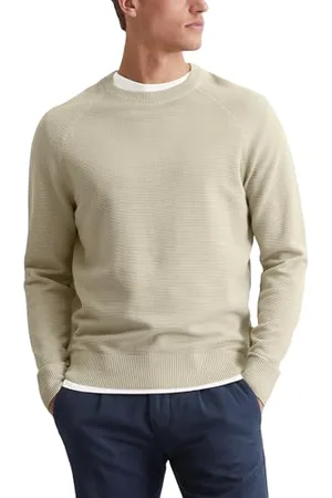 Marc O’ Polo Marc OߴPolo Herren Strickpullover aus Bio-Baumwolle mit Rundhalsausschnitt, Beige (Dapple Gray), S