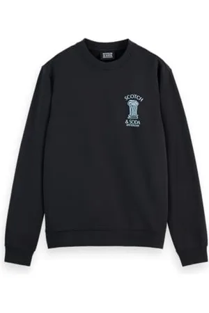 Scotch&Soda Herren Left Chest Artwork Sweatshirt, Black, M