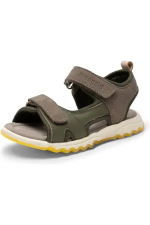 Bisgaard Kinder Sandalen Coco Grün-Grau Leder-Textil, Größe:33, Farbauswahl:mittelgrün