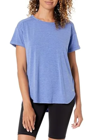 Amazon Damen Leichtes Fitness-T-Shirt mit Rundhalsausschnitt und lockerer Passform (in Übergröße erhältlich), , S