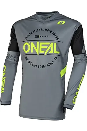 Oneal | Motocross-Trikot | Enduro MX | Atmungsaktives Material, gepolsterter Ellenbogenschutz, Passform für maximale Bewegungsfreiheit | Element Jersey Brand V.23 | Erwachsene | Grau Schwarz | XXL