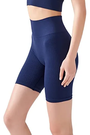 LOS OJOS Radlerhose Damen - Shorts mit hoher Taille - Nahtlos gerippte Biker Shorts mit hoher Taille