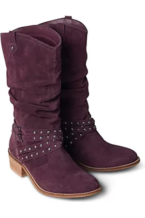 Joe Browns Damen Slouch Boots mit Schnalle und Nieten aus Wildleder Mode-Stiefel, , 35.5 EU
