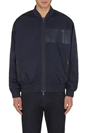 Armani Exchange Herren Vordertaschen, Bomberkragen-Stil, Leder-Patch. Jacket, , XS