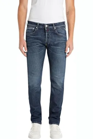 Replay Herren Jeans Grover Straight-Fit Original, Blau , 27W / 30L