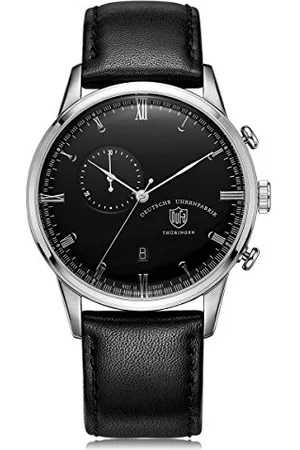 DUFA Unisex Chronograph Quarz Uhr mit Leder Armband DF-9007-01