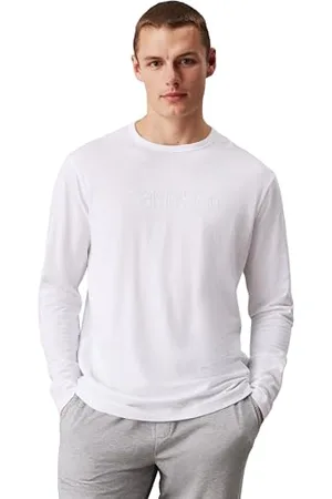 Calvin Klein Herren Langarmshirt Crew Neck Rundhalsausschnitt