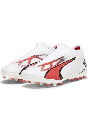 PUMA Jungen Unisex Kinder Ultra Match LL MG JR Fussballschuh, White Black-FIRE Orchid, 28 EU
