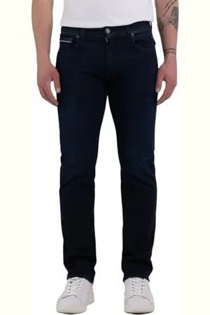 Replay Herren Jeans Grover Straight-Fit mit Power Stretch, (Blau), 33W / 30L