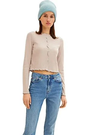 TOM TAILOR Damen Langarmshirt mit Raffdetail 1034259, , S