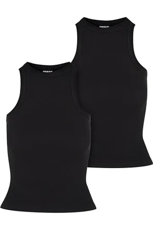 Urban classics Damen Top Ladies Racer Back Rib Top 2-Pack, 2er Pack Top mit Racerback, , M