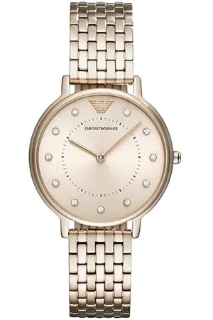 Emporio Armani Uhr für Damen , Zweizeiger Uhrwerk, 32mm Pink Edelstahlgehäuse mit Edelstahlarmband, AR11062