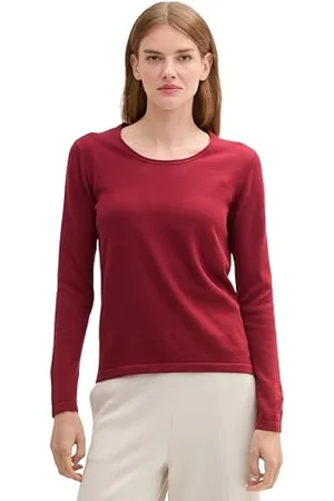 TOM TAILOR Damen Basic Strickpullover aus Baumwolle, , XXL