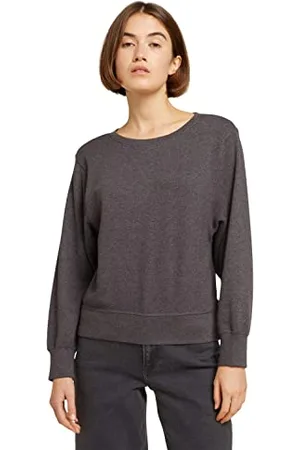TOM TAILOR Damen 1029151 Cosy Sweatshirt, 10522-Shale Grey Melange, M