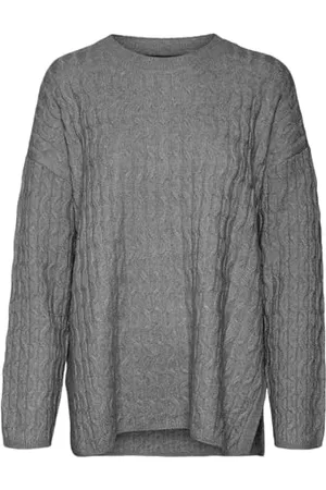 VERO MODA Damen Vmelya Ls O-Neck Long Pullover Ga Boo Strickpullover, , Large